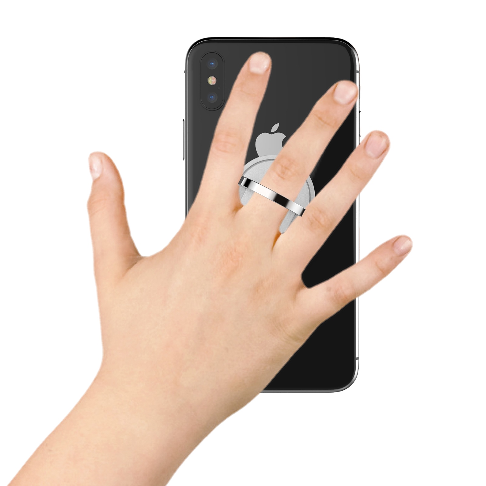 Smartphone Auto Halterung TechCookie Ringhalter Für Handy – Ultradünn, 360° Drehbar, Klebepad & Clip, Schwarz Iphone Ring